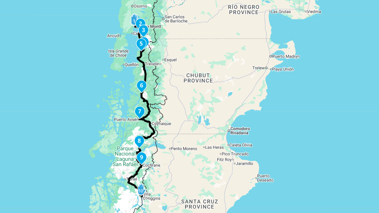 Route map of the ride