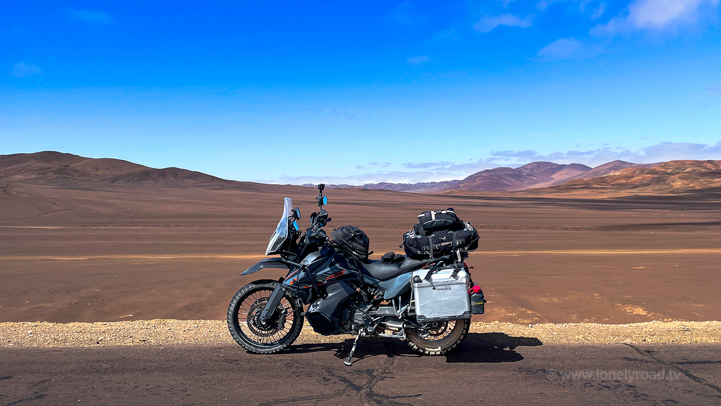 Motorcycle in the Atacama Desert, Chile